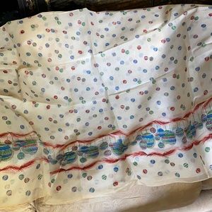 Vintage Christmas motif voile fabric